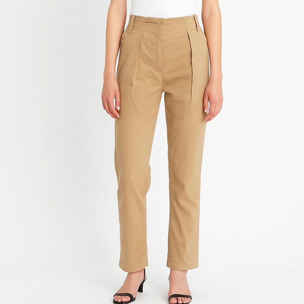 Isabel Marant Etoile Straight Leg Pants Women's XS Neutral High Rise Tailored